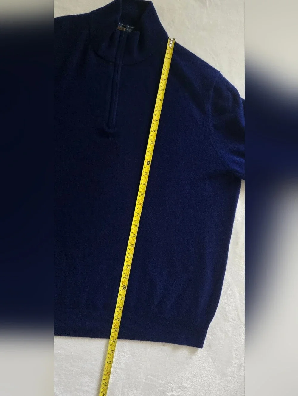 Biltmore Pure Cashmere Navy Quarter Zip Pullover Sweater XXL